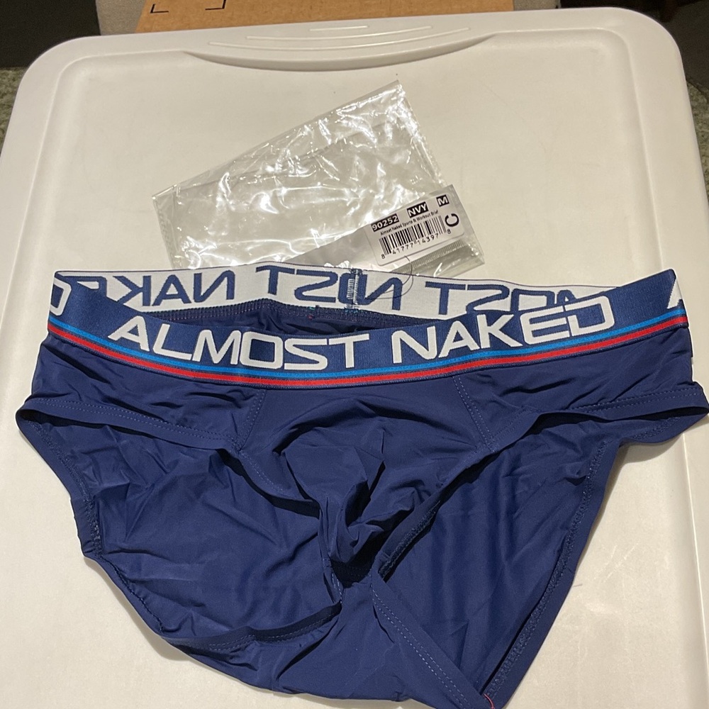 Andrew Christian Navy Briefs with Red Accents